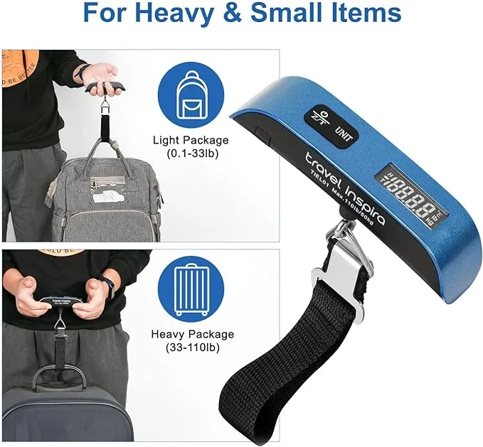 Digital luggage scale displaying weight for easy travel packing