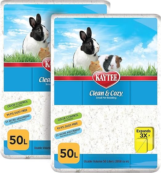 Kaytee Clean & Cozy White Paper Bedding in a 100-liter package. This bedding is designed for small pets, featuring an odor-control guarantee and the ability to expand to three times its size. It absorbs six times its weight in liquid, making cleanup easy. The bedding is 99.9% dust-free and made from super soft paper, providing a comfy and cozy environment for pets without harmful chemicals or by-products. gerbil
brainy buyz   brainybuyz.com