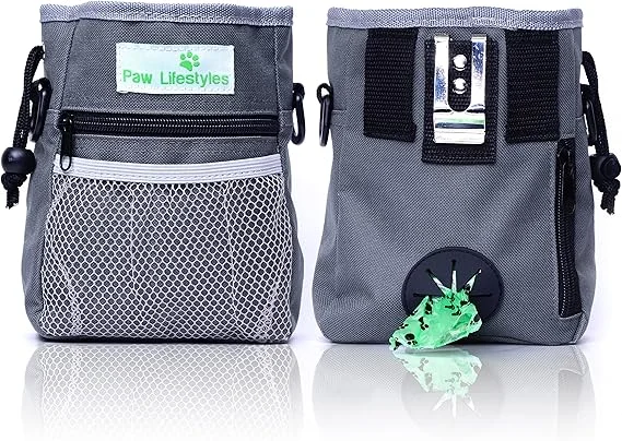 Paw Lifestyles Dog Treat Training Pouch for dog training, providing a convenient way to carry treats and reward good behavior during training sessions.

brainybuyz.com brainy buyz pet dog