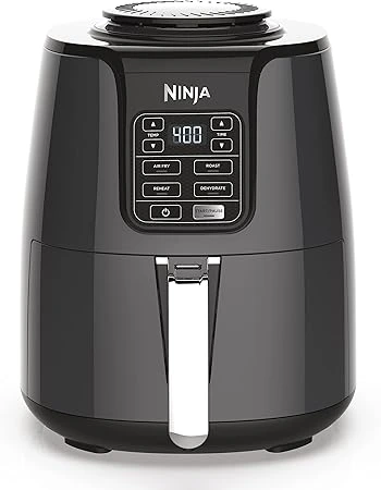 Ninja Air Fryer AF101 Display: The Ninja Air Fryer AF101 prominently displayed on a kitchen countertop, showcasing its sleek design and features, a standout choice among the best Amazon air fryers for healthy cooking.