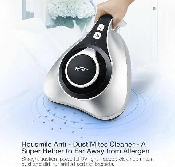 Satisfying bedroom gadget - Housmile handheld mattress vacuum cleaner with powerful suction, UV light, and advanced HEPA filtration for effective cleaning of beds, pillows, sofas, and more.