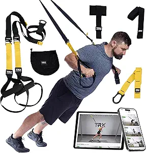 TRX All-in-One Suspension Trainer, a portable workout tool designed to enhance flexibility and strength, delivering the benefits of gym anywhere.