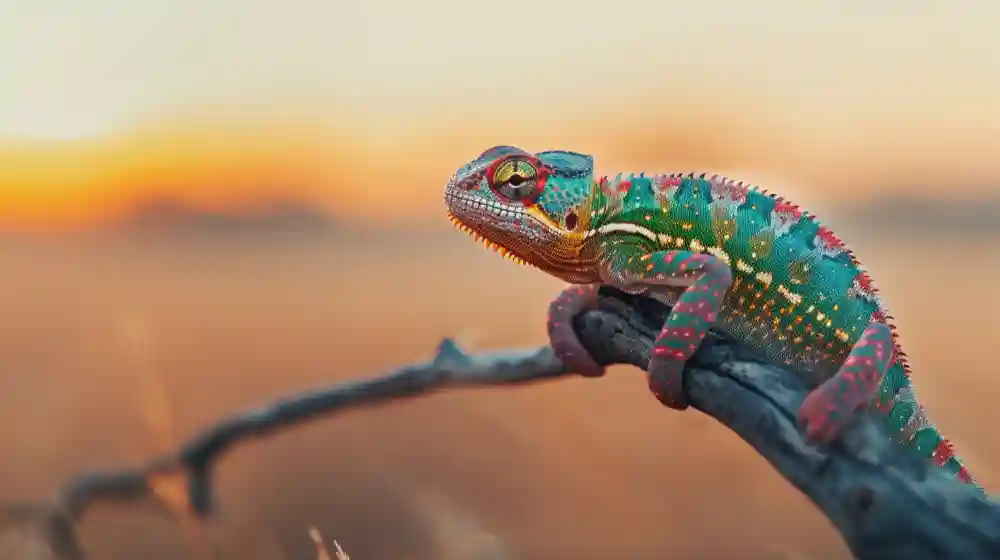 A colorful lizard basking on a rock, featured in 'Pet Animals: The Top 15 Most Popular Pets Around the World