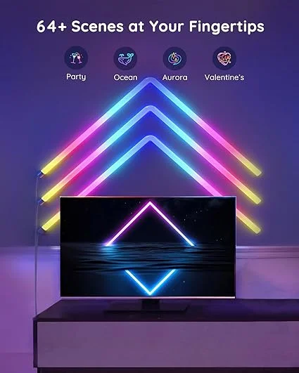 Govee Glide RGBIC LED Wall Lights for streaming and gaming with music sync and Alexa compatibility - Random Amazon Finds.