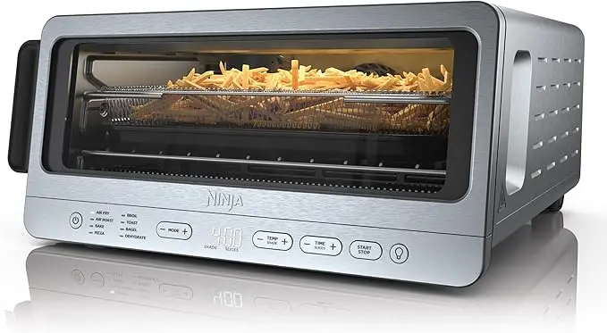 Ninja Flip good oven and air fryer with 8-in-1 functionality, flip-up storage capability, and a large capacity design. An innovative good oven for versatile cooking and space-saving