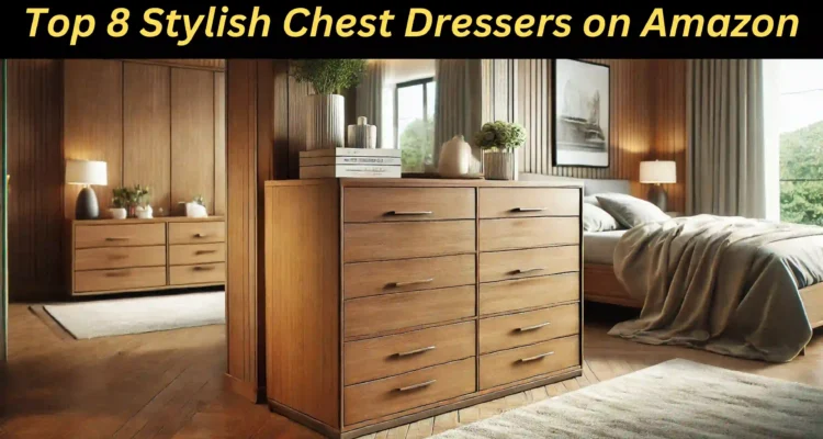 Luxury chest dresser with deep drawers, offering ample storage space and modern design